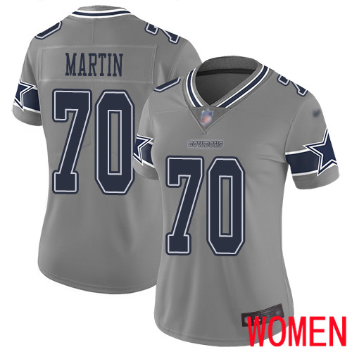 Women Dallas Cowboys Limited Gray Zack Martin 70 Inverted Legend NFL Jersey
